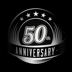 Fototapeta premium 50 years anniversary design template. Vector and illustration. 50th logo. 