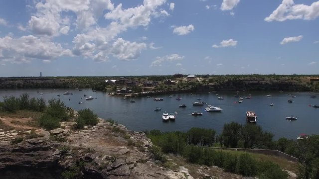 Aerial view of Possum Kingdom Lake at Hell's Gate.