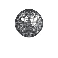 Disco ball isolated on white background. Vector illustration.
