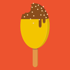Bright ice cream. Flat style. The concept of summer, delicious food, sweets, childhood. Vector illustration
