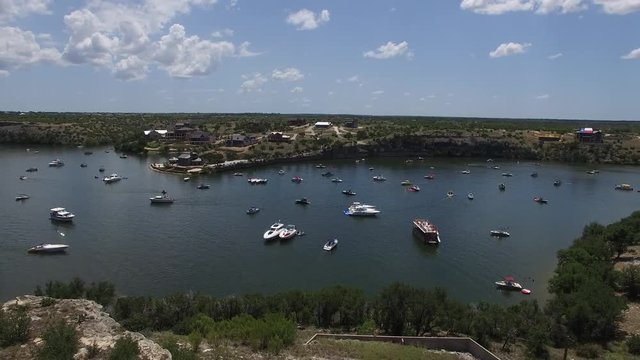 Aerial view of Possum Kingdom Lake at Hell's Gate.