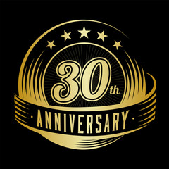 30 years anniversary design template. Vector and illustration. 30th logo.
