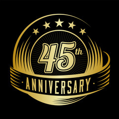 45 years anniversary design template. Vector and illustration. 45th logo.
