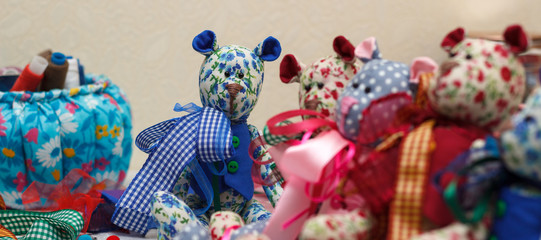 Textile handmade interior doll - bear