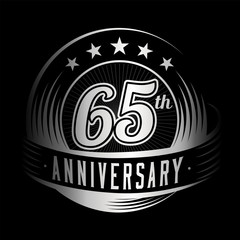 65 years anniversary design template. Vector and illustration. 65th logo.
