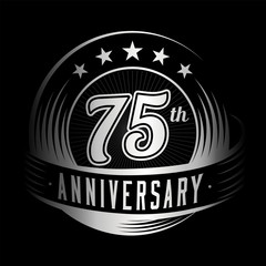 75 years anniversary design template. Vector and illustration. 75th logo.
