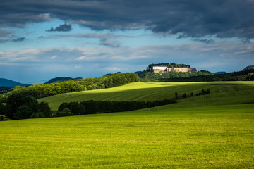 View on the Koenigstein fortress in Saxon Switzerland, Germany