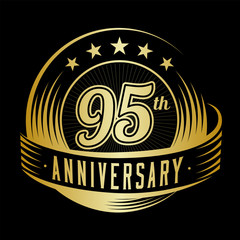 95 years anniversary design template. Vector and illustration. 95th logo.
