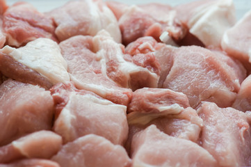 Preparation of meat for shish kebab