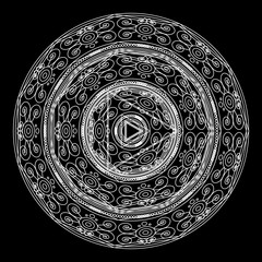 Mandalas for coloring book. Decorative black and white round outline ornament. Unusual flower shape. Oriental and anti-stress therapy patterns