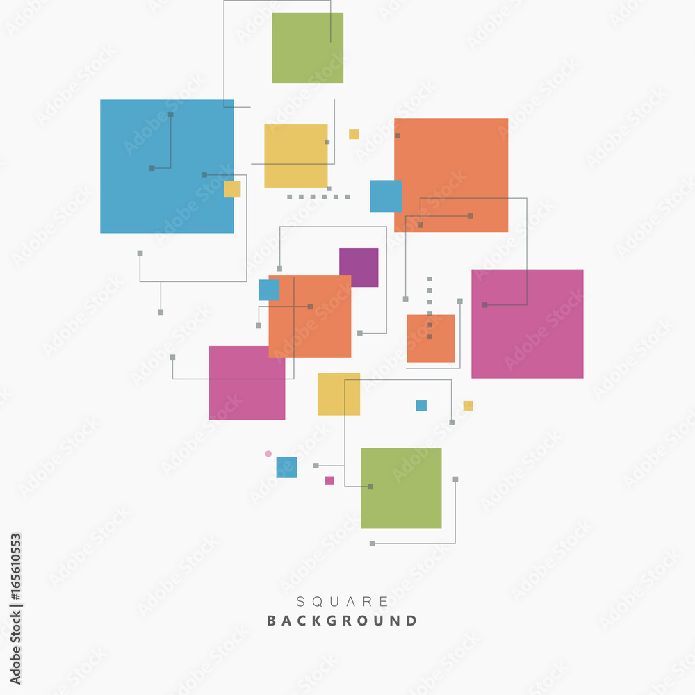 Poster square different topical colors. beautiful vector design