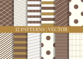 Vector patterns. Set of fabric textures. Pattern tile swatches included.