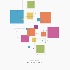Square different topical colors. Beautiful vector design