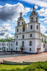 Fototapeta na wymiar Minsk, Belarus: Orthodox cathedral of the Holy Spirit in the summer 