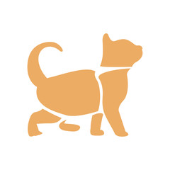 Isolated abstract cat on a white background, Vector illustration
