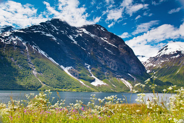 norwegian mountain lake landscape Eikesdalen