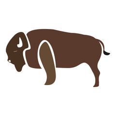 Isolated abstract buffalo on a white background, Vector illustration