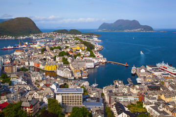 view of Alesund from Fjellstua viewpoint, Norway