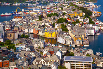 view of Alesund from Fjellstua viewpoint, Norway