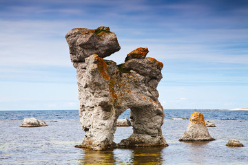 limestone pillars at Faro island Sweden