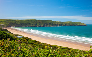 Putsborough Sands from Woolacombe Warren Devon England