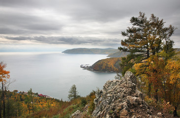 Fototapeta na wymiar Lake Baikal in Listvyanka. Irkutsk oblast. Russian
