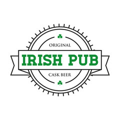 Irish pub vintage stamp