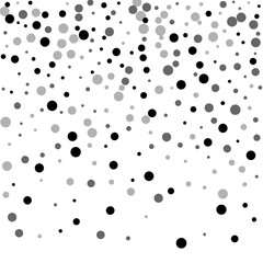 Random black dots. Top gradient with random black dots on white background. Vector illustration.