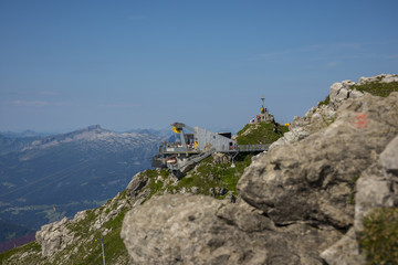 Fototapeta premium Alpen, Allgäu, Natur, Wandern, Hochvogel, Nebelhorn, Klettersteig, klettern, bergsteigen