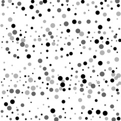Random black dots. Scatter horizontal lines with random black dots on white background. Vector illustration.