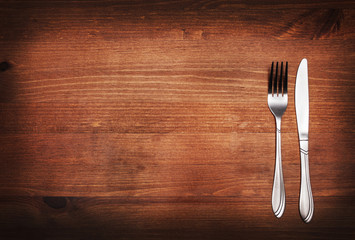 fork and knife on table