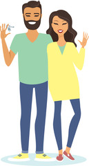 Fototapeta premium Young Couple holding house keys