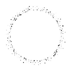 Naklejka na ściany i meble Dense black dots. Round shape with dense black dots on white background. Vector illustration.