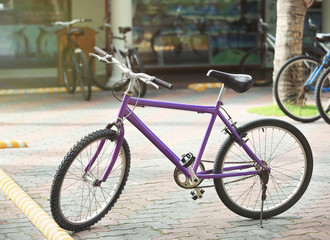 Fototapeta na wymiar Modern bicycle parked outdoors