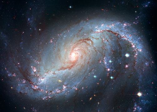 Stellar Nursery NGC 1672. Spiral galaxy in the constellation Dorado. 