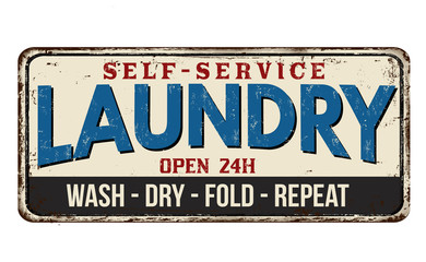 Laundry vintage metal sign