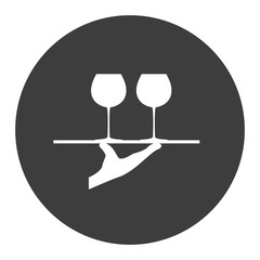 Tray with glasses of wine.