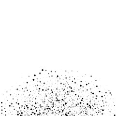 Dense black dots. Bottom semicirclee with dense black dots on white background. Vector illustration.