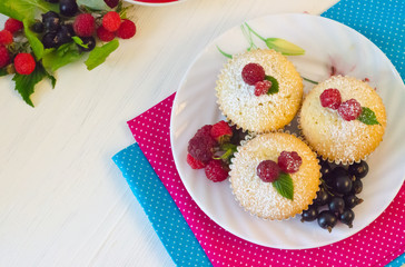 muffins with berries raspberries