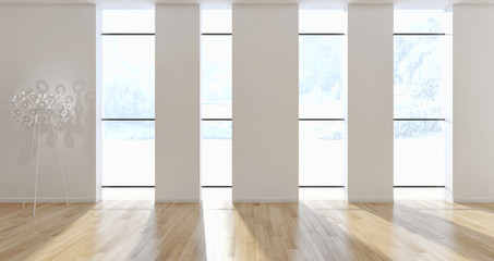 Modern bright living room. 3D rendering