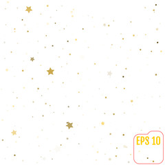 Golden stars are falling down. Vector illustration