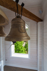 Belfry with bells in a Christian church 