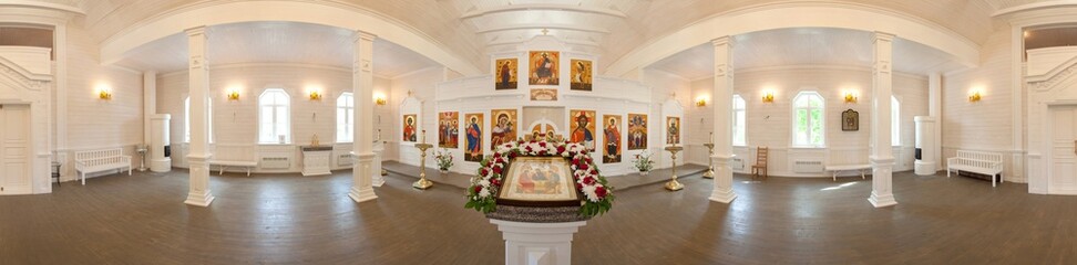 Panorama of the interior of the Orthodox Church