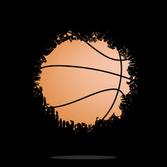 Background abstract basketball ball from blots