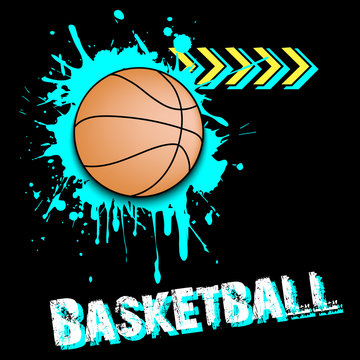 Background abstract basketball ball from blots