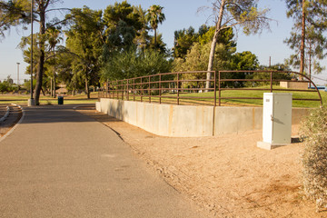Out by the Park and Path A neat, manicured park path. This one is in the desert. In Tucson. We do love our parks here. So should you! If you need park photos, these are for you.