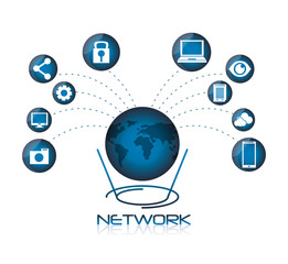 network globe social connections with date information