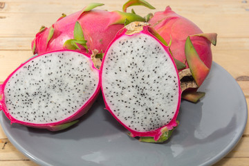 dragon fruit on plate