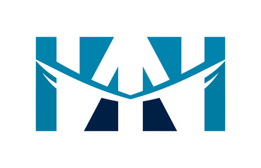 NN Double Square Swoosh Mirror Letter Logo