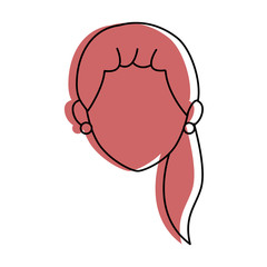 isolated young woman face icon vector illustration graphic design